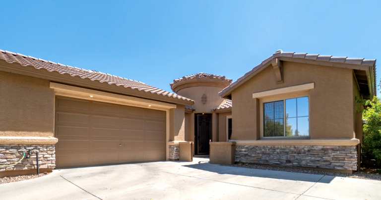 america's home pros exterior brown stucco house